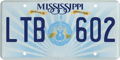 MS license plate LTB602