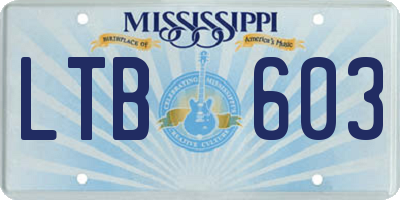 MS license plate LTB603