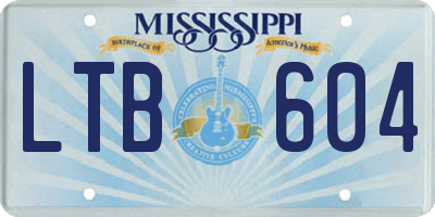 MS license plate LTB604