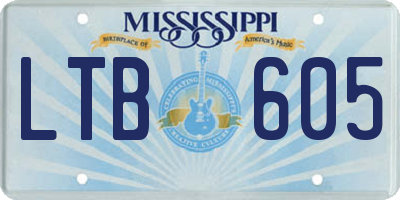 MS license plate LTB605