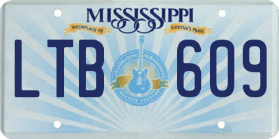 MS license plate LTB609