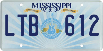 MS license plate LTB612