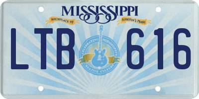 MS license plate LTB616