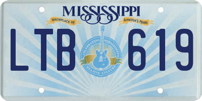 MS license plate LTB619