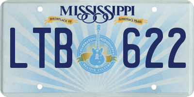 MS license plate LTB622