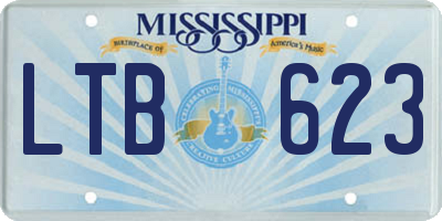 MS license plate LTB623