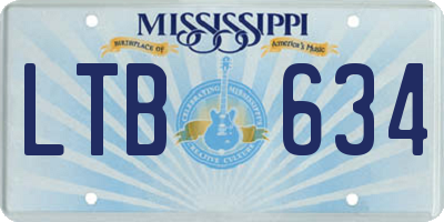 MS license plate LTB634