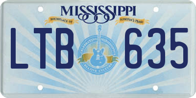 MS license plate LTB635