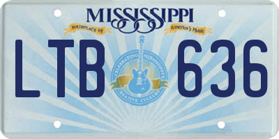 MS license plate LTB636