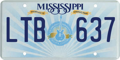 MS license plate LTB637