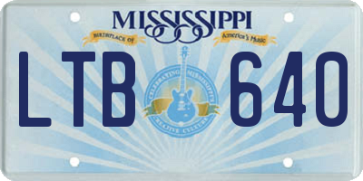 MS license plate LTB640