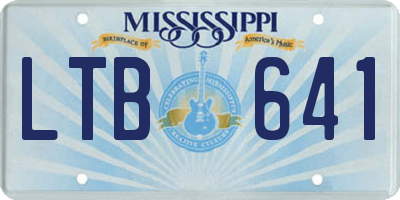 MS license plate LTB641