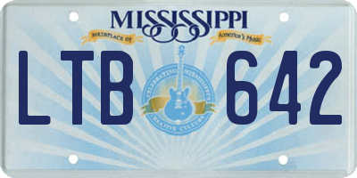 MS license plate LTB642
