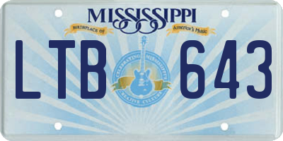MS license plate LTB643