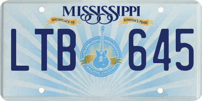 MS license plate LTB645