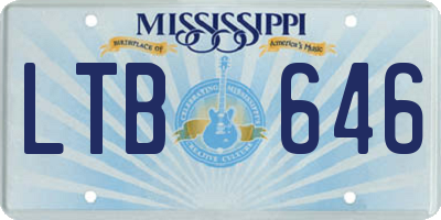 MS license plate LTB646