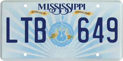 MS license plate LTB649