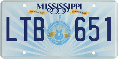 MS license plate LTB651