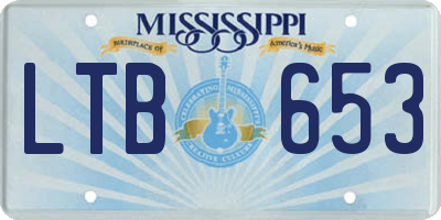 MS license plate LTB653