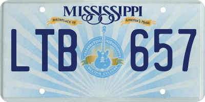 MS license plate LTB657