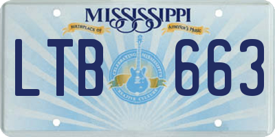 MS license plate LTB663