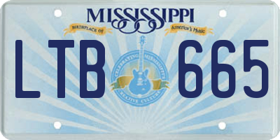 MS license plate LTB665