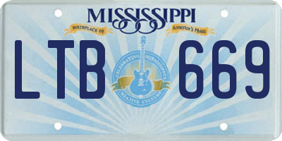 MS license plate LTB669