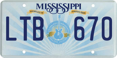 MS license plate LTB670