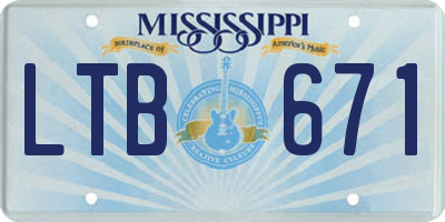 MS license plate LTB671