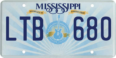 MS license plate LTB680