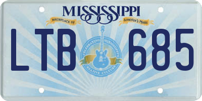 MS license plate LTB685