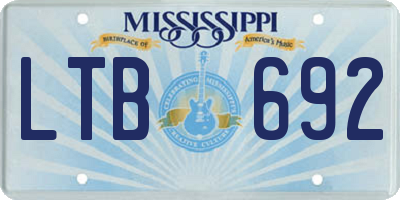 MS license plate LTB692
