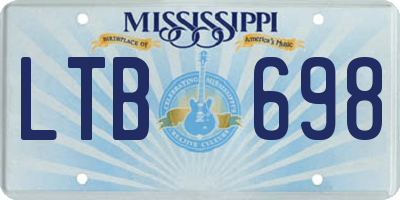 MS license plate LTB698