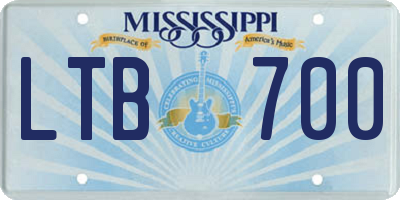MS license plate LTB700
