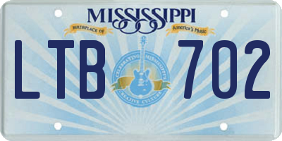 MS license plate LTB702