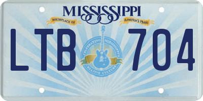 MS license plate LTB704
