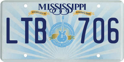 MS license plate LTB706