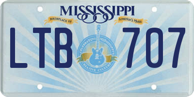 MS license plate LTB707