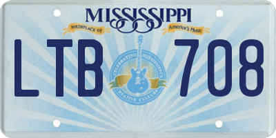 MS license plate LTB708