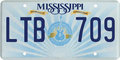 MS license plate LTB709