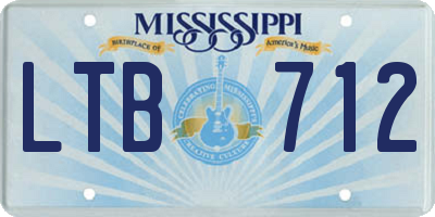 MS license plate LTB712