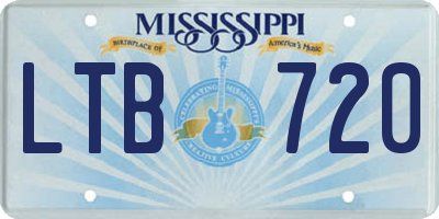 MS license plate LTB720