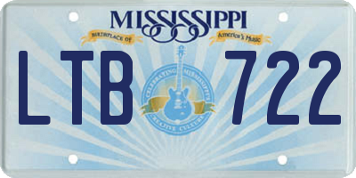 MS license plate LTB722