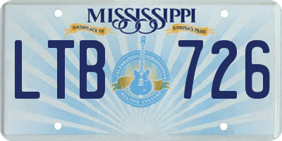 MS license plate LTB726