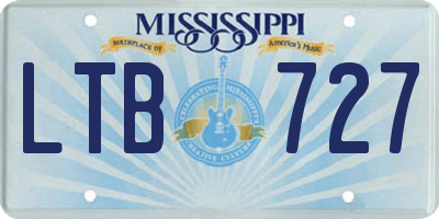 MS license plate LTB727