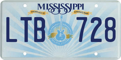 MS license plate LTB728