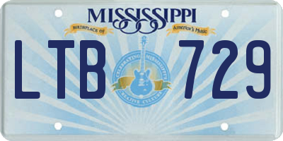 MS license plate LTB729