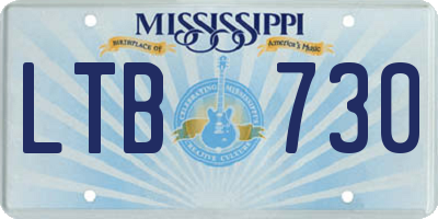 MS license plate LTB730
