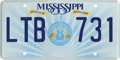 MS license plate LTB731