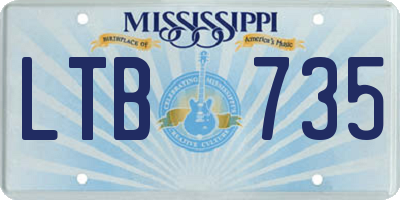 MS license plate LTB735